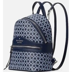 Kate Spade Navy and White Geometric Backpack